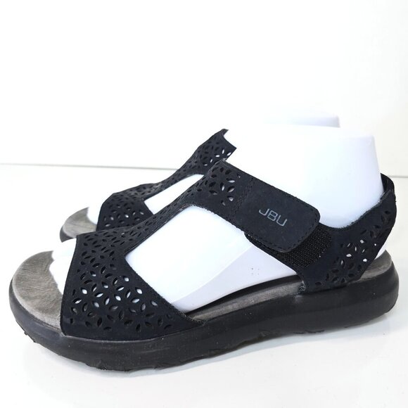 Jambu Zoe Black Slingback LAser Cut Women’s Comfort Sandals - Picture 2 of 8